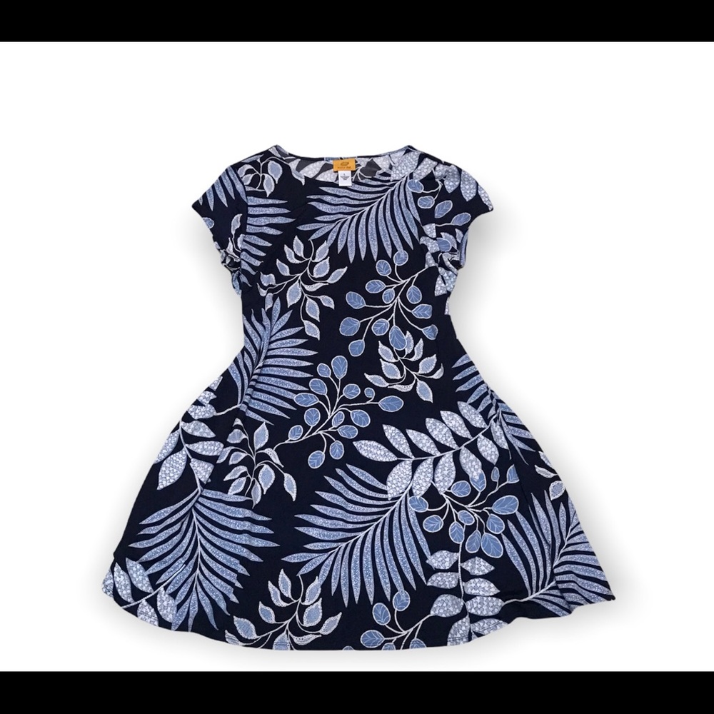 Ruby Rd blue floral pattern shift dress size large